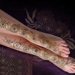 Beautiful leg mehndi designs
