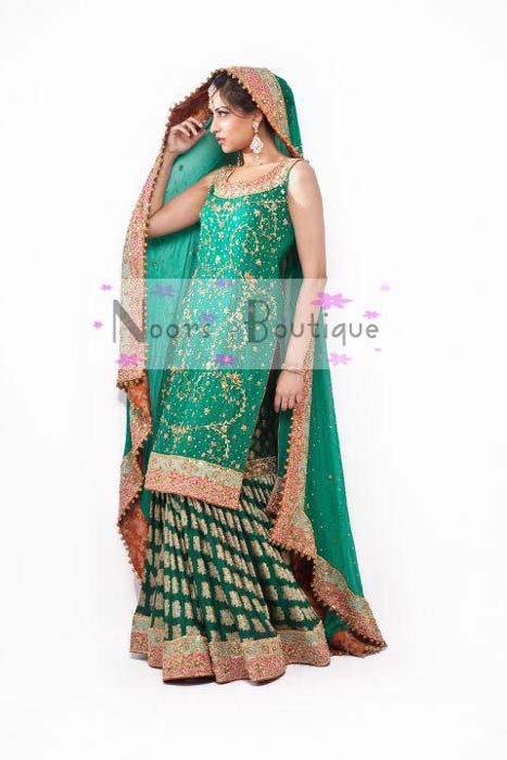 Noors Boutique Exclusive Mehndi Sharara Lehnga Dresses Collection