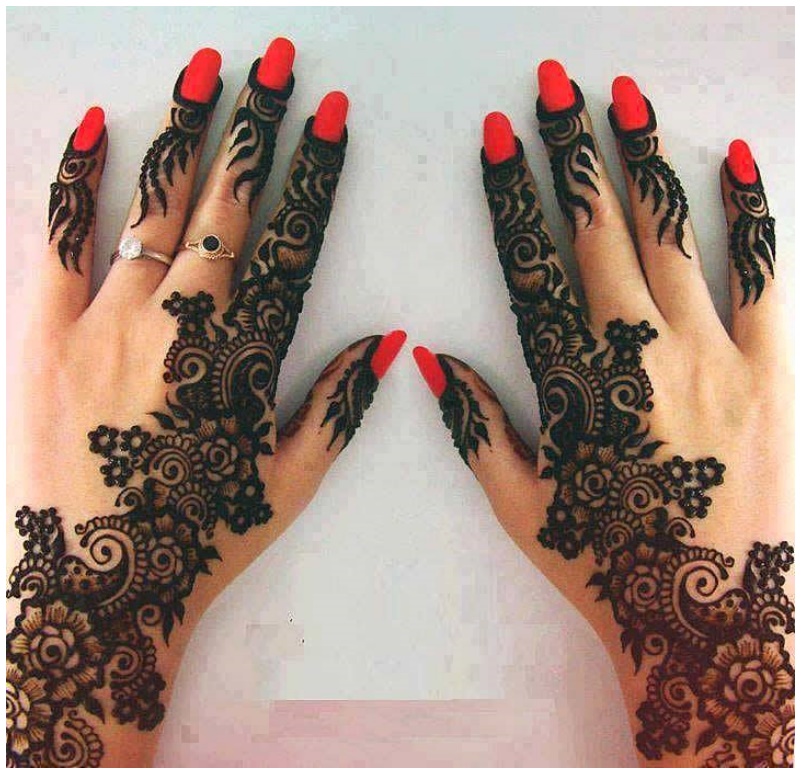 Half hadn Latest 2015-2016 Best New Mehndi Designs For Girls