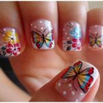 New age girls Nail Art Butterfly pics