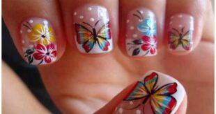 New age girls Nail Art Butterfly pics