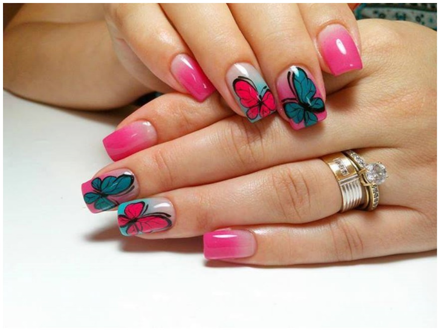 Butterfly (Titly) Nail Art Design Pictures Gallery.