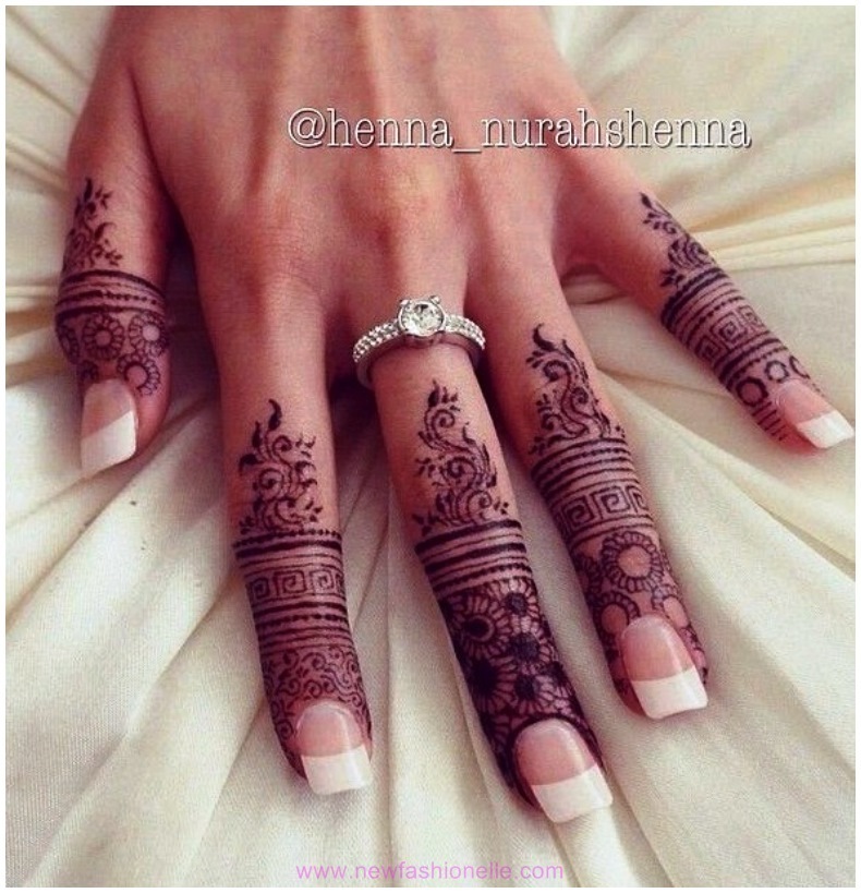 Finger Mehndi Designs on Hand