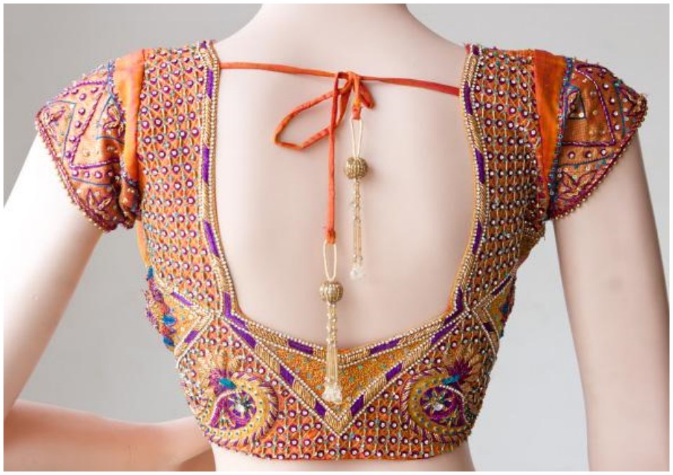 plain sarees with designer blouse online