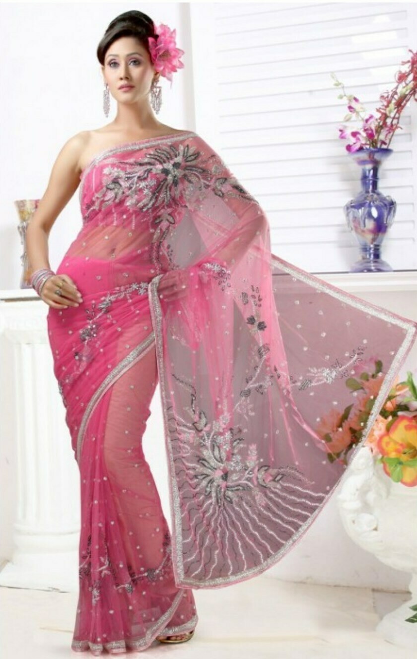 Pink hot Saree lehnga Blouse Design