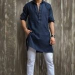 Casual Cotton Kurta Salwar for Men with dark and light contrast